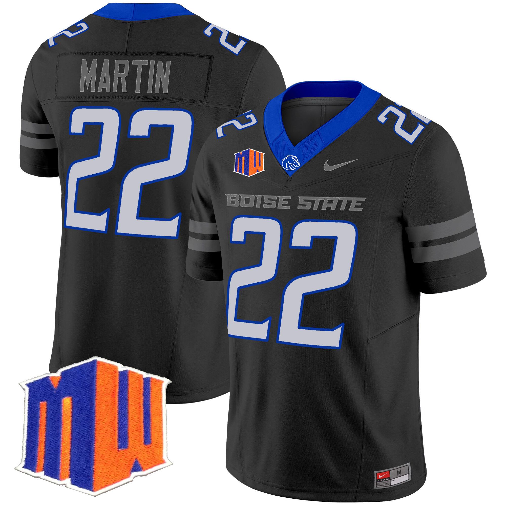 Men Boise State Broncos 22 Martin Black Nike 2024 Vapor Limited NCAA Jersey
